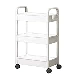 Rollwagen Mit Rädern, 3 Etagen Utility Cart, Aufbewahrungswagen Küche, Bücherregal Badregal...