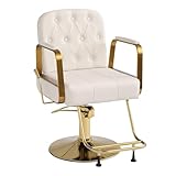 Anunweldo 360-Grad-Drehung Friseurstuhl, Kippbarer Hydraulisch Friseurstuhl für Schönheitssalon...