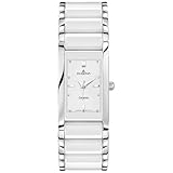 DUGENA Damen-Armbanduhr 4460506 Quadra Ceramica, Quarz, weißes Zifferblatt,...