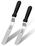Anaeat Glasurspatel, Set mit 2 professionellen, abgewinkelten, versetzten Kuchenspateln mit 15 cm,...