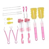 RORPOIR 14 Stück Teiliges Nylon Flaschenbürsten Set mit Schwamm für Babyflaschen und Sauger...
