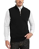 Kallspin Herren Reine Baumwolle Quartal Reißverschluss Stand Kragen Pullunder Business Solid...