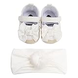 Kfnire Babyschuhe Mädchen Baby Prinzessin Schuhe Stirnbänder Geschenkset |Anti-Rutsch&Weiche...