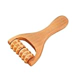 Massageroller Holz, Multifunktionaler Massagerolle aus Holz mit Griff, Faszienrolle Massage, Beine...