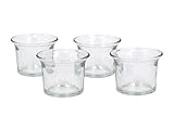 Creativery Teelichtgläser 63x45 mm Set 4 Stück Teelichthalter Glas mit geschwungenem Rand...
