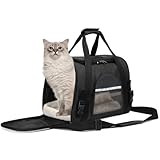 APKOL Transporttasche Katze, 5 kg Faltbare Katzentransportbox mit Schulterriemen, Transportbox...