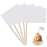 100 Stück Leere Zahnstocher Flaggen Käse Marker Cupcake Topper Flaggen Kennzeichnung für Party...