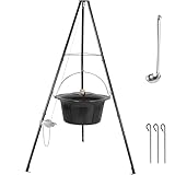 TLSUNNY 30L Gulaschkessel mit Dreibein und Löffel, Original Ungarischer Gulaschkessel, mit...