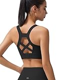 Yvette Sport-BHs mit hoher Stützkraft für Damen, eingenähte Polsterung, Racerback-Sport-BH, hohe...