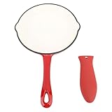 Emaillierte Gusseisen-Bratpfanne, 16 cm, rote Gusseisen, Emaille, doppellagig, antihaftbeschichtet,...
