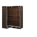 QUAHEAS Eckkleiderschrank Braun 130x87x169 cm, robuster Eisenrahmen, platzsparender tragbarer...