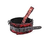 Halsband SM Sex Leder mit Traktionskette Erotik Fetisch Bettfesseln für Adults,Collier SEX Spaß...