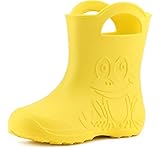 Ladeheid Eva federleichte Kinder Gummistiefel für Jungen und Mädchen Regenschuhe LA-CA-01 (Gelb,...