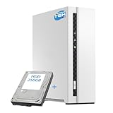 SIMPLETEK - NAS Heimnetzwerkspeicher mit 2 GB RAM, 1-Bay mit 250 GB HDD vorinstalliert, USB,...