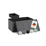 Blumtal Sitzbank mit Stauraum + extra Box - Truhenbank mit Stauraum 76x38x38 cm - Sitztruhe mit...