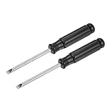 sourcing map 2Stk. Mini Schlitz Schraubendreher, 5,0mm Flachkopf mit schwarzem Griff für...