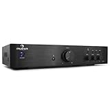 Auna Verstärker, HiFi Stereo Mini Verstärker, HiFi-Verstärker mit Bass & Treble Regler, 1 Kanal...