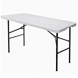 SPXTOM Picknicktische mit praktischem Tragegriff, rechteckig, robuster Klapptisch, 1,22 m, for...