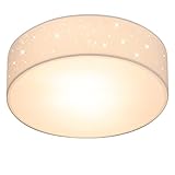 Monzana® Deckenlampe Sternenhimmel Wohnzimmer Schlafzimmer E27 Weiß Rund 30cm Stoffschirm...