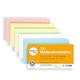 perfect line - 250 Moderationskarten, Light-Farben, Recycling-Karton 20 x 10,5 cm, Premium...