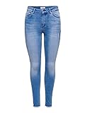 ONLY Damen Onlblush Mid Sk Ank Raw Bb Rea4347 Noos Jeans, Light Blue Denim, L / 32L EU