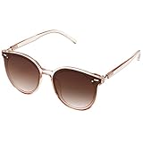 SOJOS Klassisch Retro Runde Sonnenbrille Damen Herren Groß Brille SJ2067 mit Braun Rahmen/Braun...