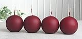 Kugelkerzen, 4er-Pack, 6 cm Ø, bordeaux