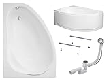 BADLAND Original Eckbadewanne Badewanne Eckwanne Marea RECHTS LINKS 150x100 KOMPLET KOMPLETTSET SET...