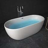 Tronitechnik® Freistehende Badewanne SIFNOS Maße ca. 170 x 80 x 58cm Wanne - Füllmenge 195 Liter,...