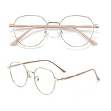Generisch Brille Damen Klassische Metallgestell Brillenfassung Vintage Brille Lesebrille(Rose...
