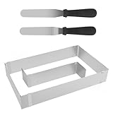 Backrahmen Rechteckig Verstellbar mit Teiler, Kuchenform Eckig Tortenring, Kuchen Verstellbare...
