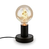 BRILONER - Nachttischlampe Retro mit Kabelschalter, E27 Fassung, max. 10 Watt, Tischlampe vintage,...