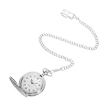 MOBUTOFU Mechanische Taschenuhr mit Handaufzug und Kette Klassische Gravierte Taschenuhr für Herren...