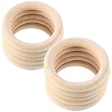 RosewineC 10 Stück Baby Holzringe Zum Basteln, 70mm Baby Kinderkrankheiten Ring Wood Teether Zahnen...