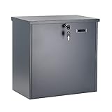 Wiltec Paketkasten grau 508 x 315 x 500 mm, Paketbox Zuhause, Private Paketannahme passend für...