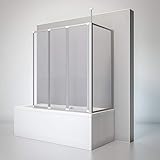 Schulte Duschwand Well mit Seitenwand, 129 x 140 x 70 cm, 3-teilig faltbar, 3 mm Sicherheitsglas...