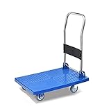 Faltbare Sackkarre Plattformwagen - Faltbarer Trolley mit leisen Rädern, 200 kg Kapazität für...