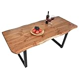 Gozos Scots Pine Baumkante Esstisch Massivholz aus Baumstamm | Holztisch Esszimmer aus massiven Holz...