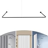 Duschvorhangstange U Form Duschstange Ecke, Duschspinne für Badewanne Verstellbare Stahl...