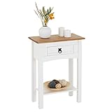 CARO-Möbel Konsolentisch Campo im Mexiko Stil, Kleiner Beistelltisch aus massiver Kiefer mit 1...