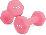 unycos - Neopren Hanteln【2er-Sets, 2 kg】Hexagon Kurzhanteln, Rutschfest für Damen und Männer,...