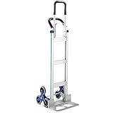 COSTWAY Sackkarre Treppensteiger 250 kg, Transportkarre Aluminium mit 2 Griffen & 6 Rädern,...