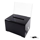 Schwarze Acryl-Vorschlagsbox mit Schloss, Wohltätigkeitsorganisationssammelbox, Spendenwahlkisten,...