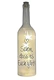 WB wohn trends LED-Flasche mit Motiv, Schön DASS es Euch gibt, grau, 29cm, Flaschen-Licht...