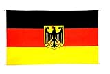 Flaggenfritze Deutschland Flagge mit Adler 90x150 cm mit 2 Metallösen, Deutschlandfahne...