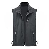 Herren-Weste mit Reißverschluss und Reißverschlusstasche, leicht, lässig, minimalistisch,...