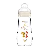 MAM Feel Good Babyflasche aus Glas (260 ml), Milchflasche mit weiter Öffnung, stabile Baby...