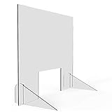 Transparenter Theken-Displayschutz, 40 x 40 cm, Büro-Trennwand, Raumteiler für Kantine,...