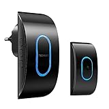 TECKNET Funkklingel, IP65 Wasserdicht Türklingel Funk Set, über 400m Funkreichweite, Funk...