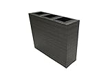 CB Home & Style Raumteiler XXL Bicolour Blumentopf Pflanzkübel Rattan Grau 100x80x30cm